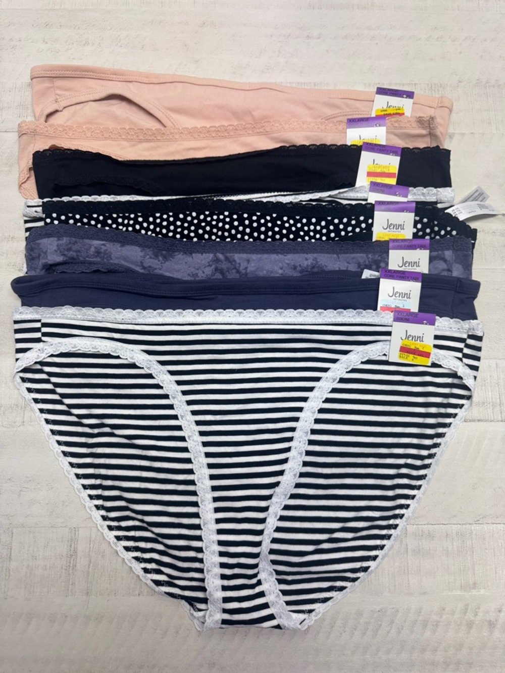 Set of 8 jenni Women's BIKINI Panties NWT Size XXL